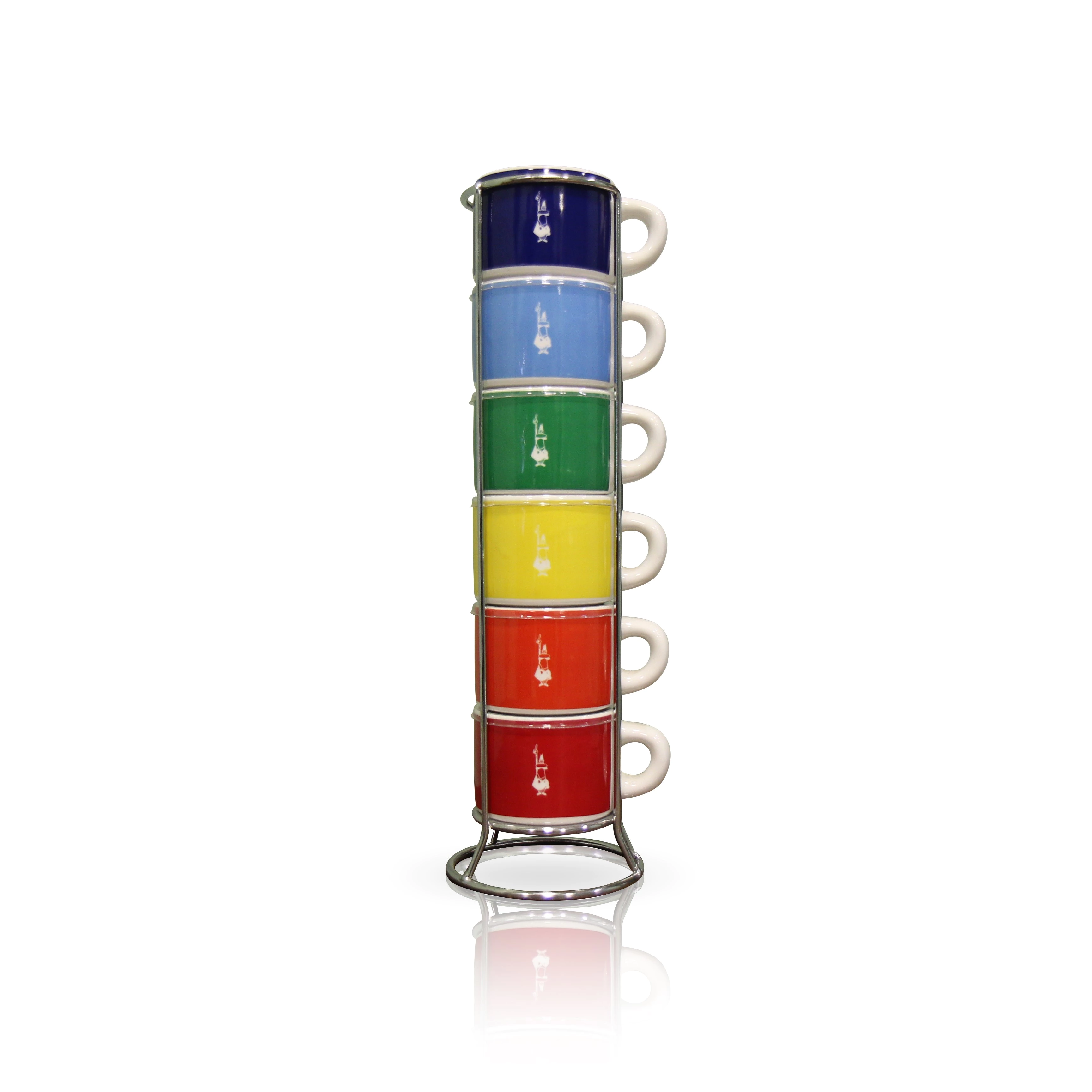 Set 6 cups color stackable